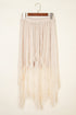 Bohemian Floral Lace Cascading Ruffle Tiered Asymmetrical Maxi Skirt